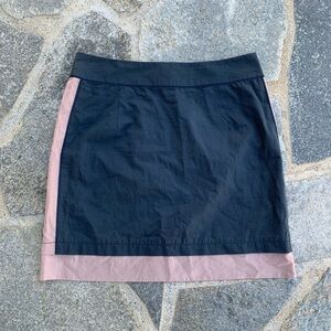 See By Chloé Navy and Blush Pink A-Line Mini Skirt
